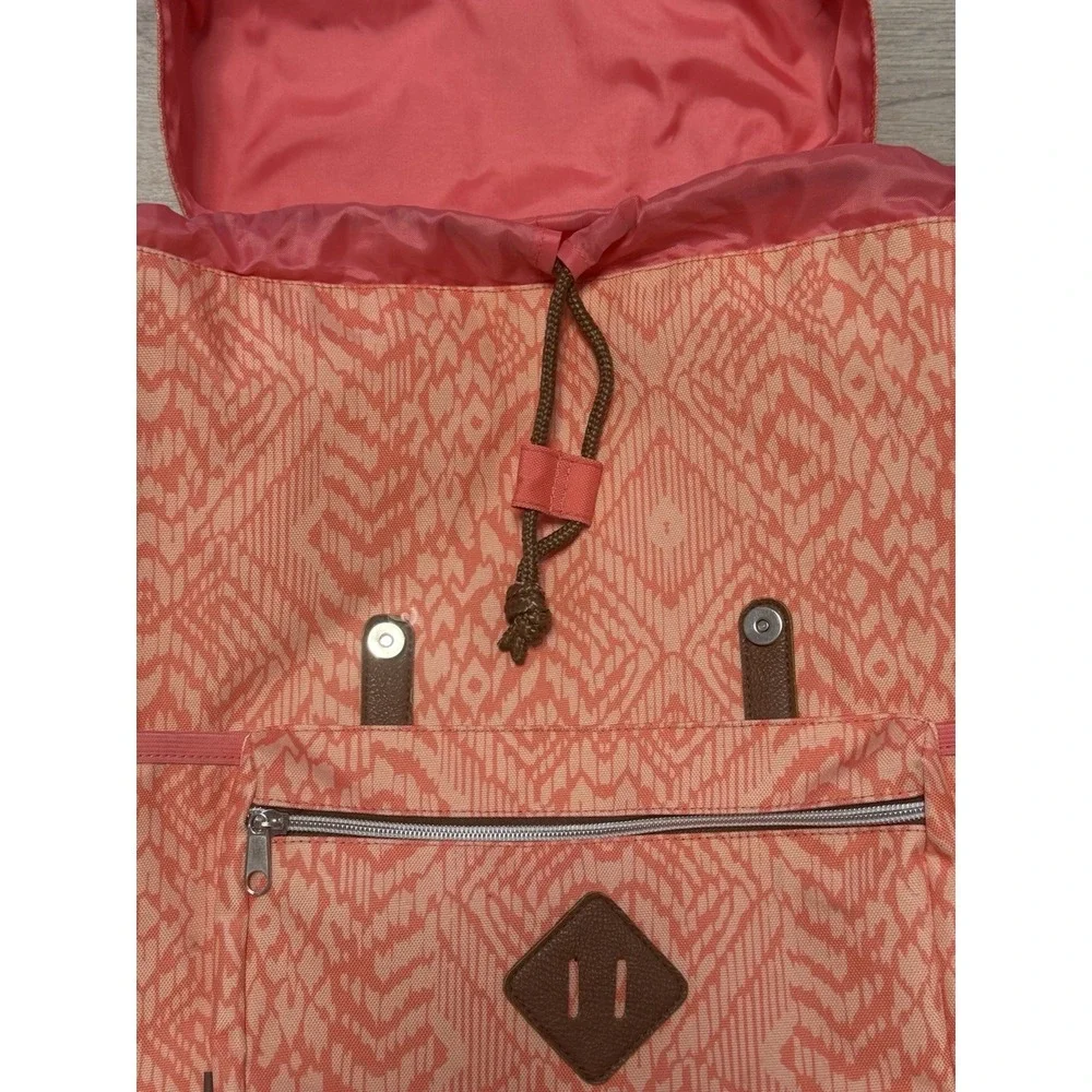 Emma And Chloe Aztec Geo Pattern Coral Backpack